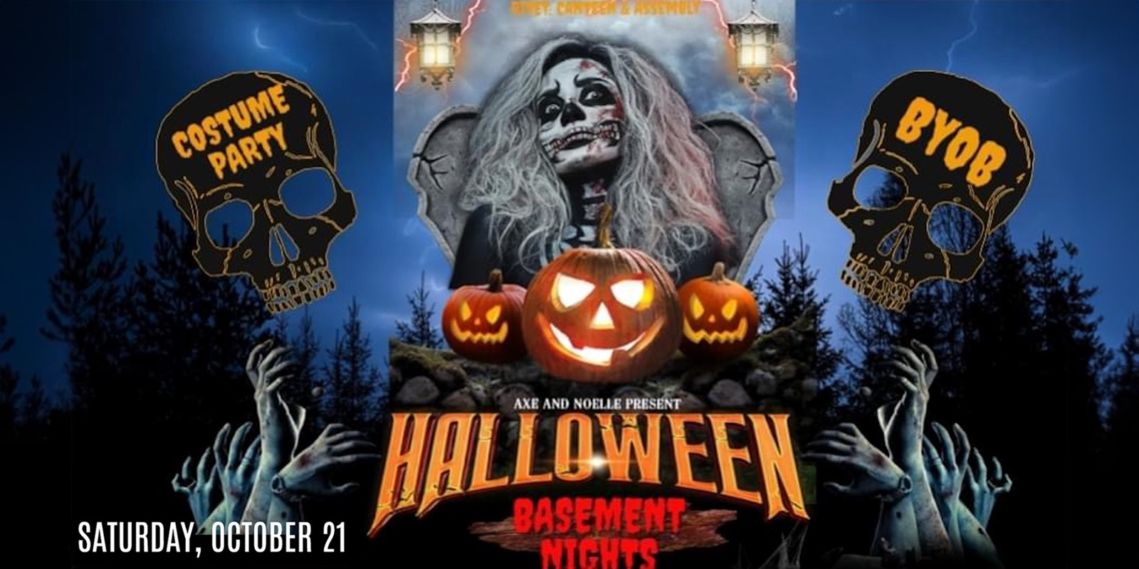 Basement Nights: Halloween Edition at Rivet: Canteen & Assembly on Saturday, October 21st,, 2023. Doors: 9:00 PM. 21+ with ID ONLY.