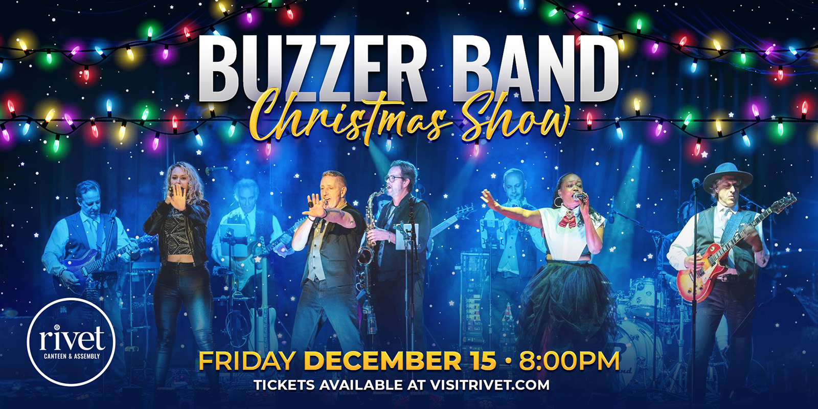 Buzzer Band: Christmas Show live at Rivet: Canteen & Assembly on Friday, December 15th, 2023. Tickets on sale now!