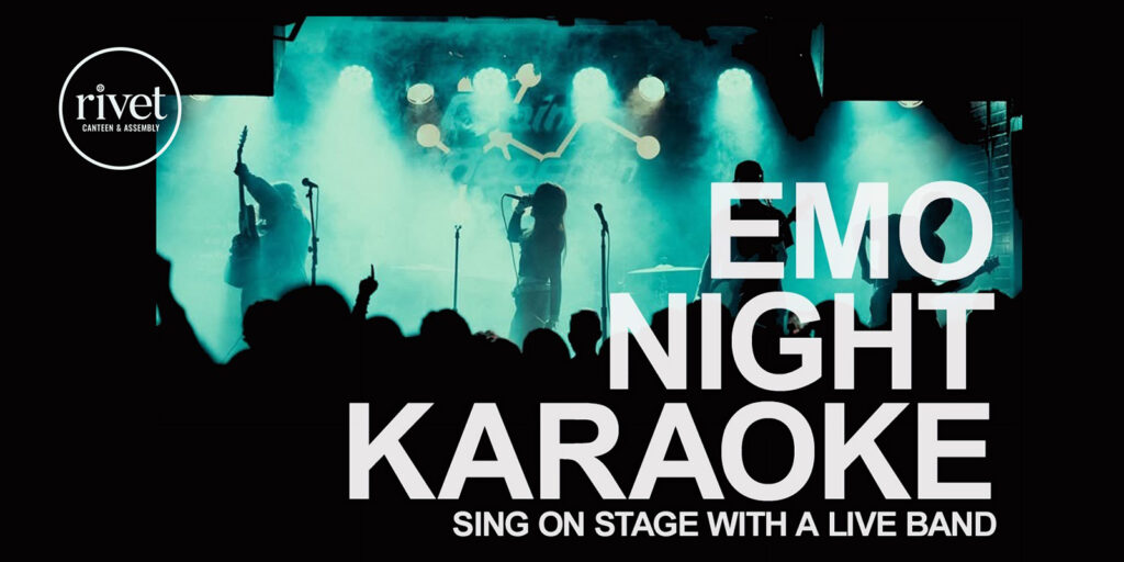 Emo Night Karaoke plays your favorite pop punk and emo songs from back in the day LIVE on the Rivet stage featuring YOU on lead vocals! Tickets on sale now for Saturday, August 23, 2025.