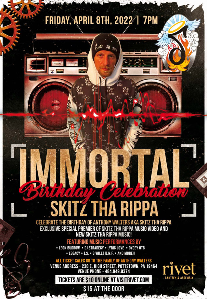 Celebrate the life, legacy, and music of Skitz That Rippa with live performances from his friends: Leon Budrow, Lyric Love, Dycey, Stradegy, Legacy, J.S., G Willz B.N.F. and more.