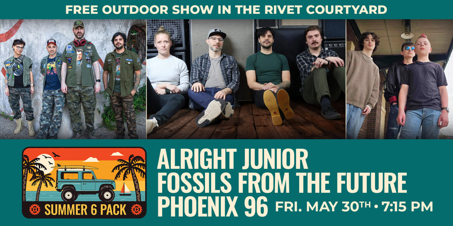 Phoenix 96 FREE Outdoor Concert at Rivet: Alright Junior + Fossils From The Future ...