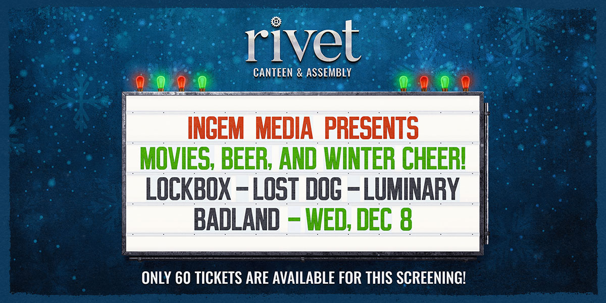 Join us at Rivet on December 8th to escape the cold and watch some locally made short-films! The screening will be followed by a Q&A with the filmmakers! Wednesday, December 8th, 2021 at 7PM.