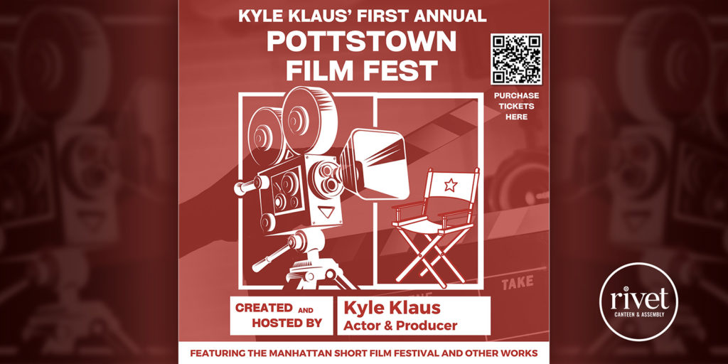 Kyle Klaus' First Annual Pottstown Film Fest at Rivet: Canteen & Assembly on October 5th and October 6th, 2023, starting at 7:00 PM. Get your tickets now!