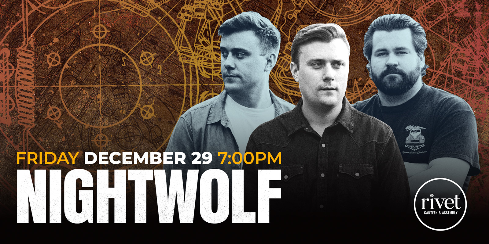The classic three-piece rock n’ roll band NIGHTWOLF returns to Rivet on Friday, December 29th, 2023. Free to attend!