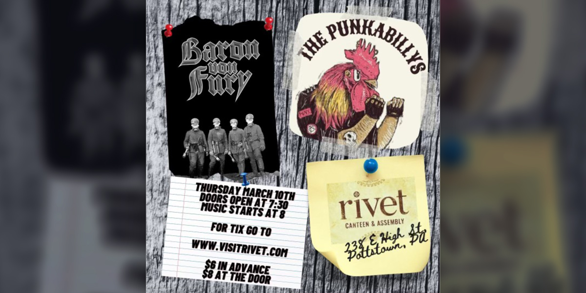 The Punkabillys and Baron Von Fury will be performing live at Rivet: Canteen & Assembly on Thursday, March 10th!
