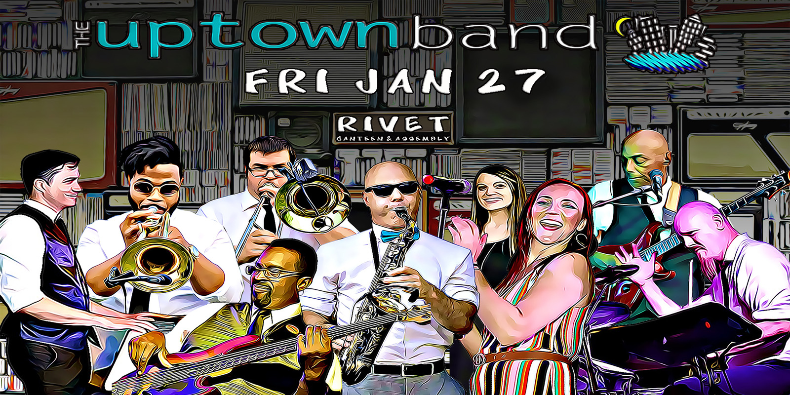 Join us on Friday, January 27th, at Rivet: Canteen & Assembly for an amazing night of music, dancing, and fantastic drinks with Erich Cawalla & The Uptown Band!