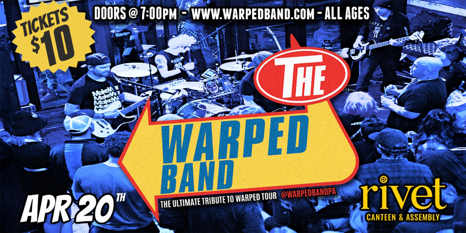 The Warped Band concert at Rivet: Canteen & Assembly on Saturday, April 20th. Be there!